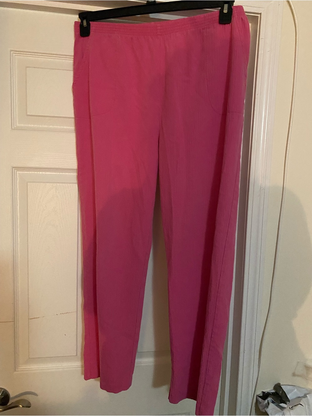 Women's Wide-Leg Pink Pull-On Pants